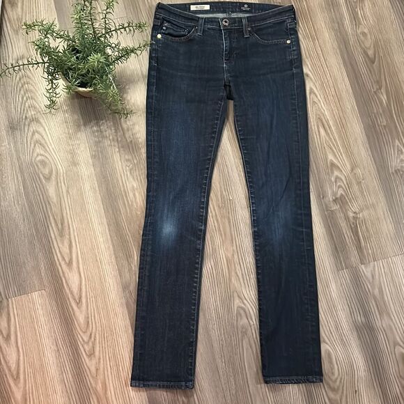 AG ADRIANO GOLDSCHMIED THE STEVIE SLIM STRAIGHT DARK WASH JEANS EUC SIZE 27 - Picture 4 of 10